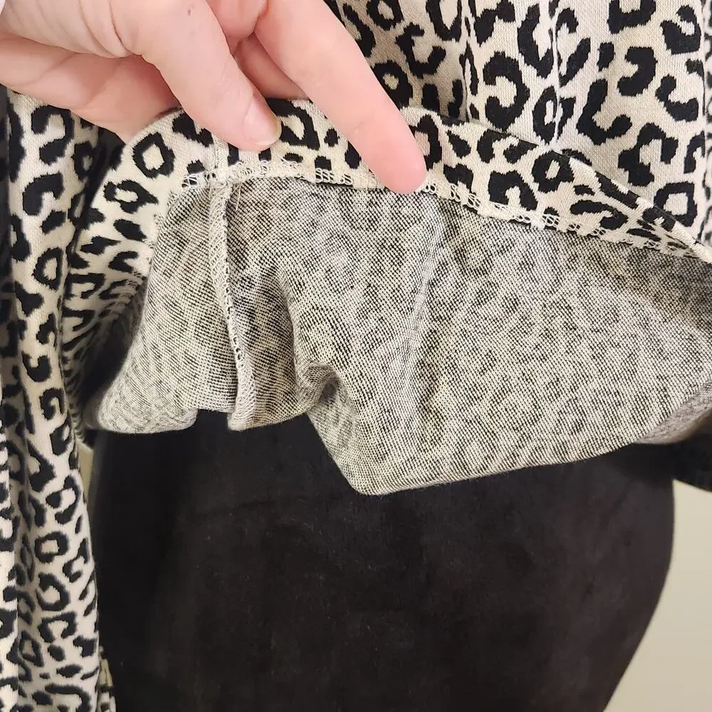 ANN TAYLOR Mock Neck Animal Print Sweater, Size Medium